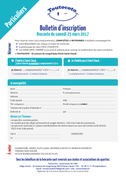 T&eacute;l&eacute;chargez le bulletin d`inscription