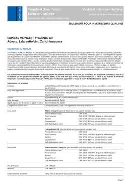 Termsheet (Final Terms) Vontobel Investment Banking