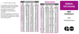 McMaster York University MINI SCHEDULE