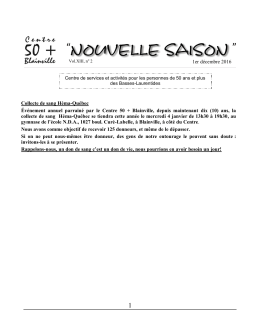 information collecte de sang h&eacute;ma-qu&eacute;bec