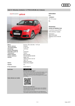 Audi A1 Attraction Ambiente 1.2 TFSI 63 kW (86 ch) 5 vitesses