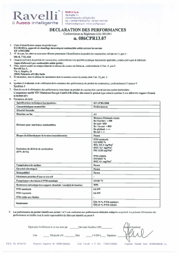 Declaration des performances Dual 7 Glass