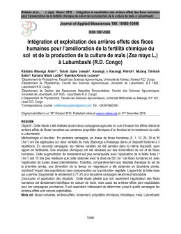 Int&eacute;gration et exploitation des arri&egrave;res effets des f&egrave;ces humaines