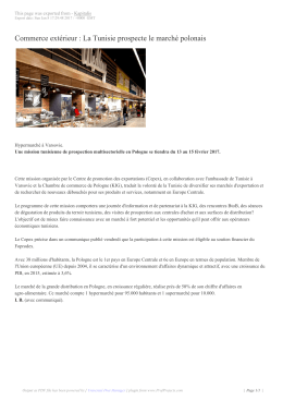 Commerce ext&eacute;rieur : La Tunisie prospecte le march&eacute;