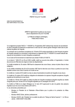 Arr&ecirc;t&eacute; pr&eacute;fectoral relatif &agrave; la p&ecirc;che en eau douce en Ille-Et