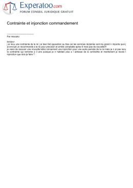 Contrainte et injonction commandement
