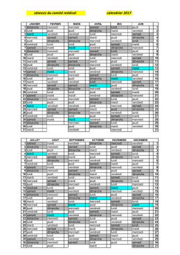 voir le planning 2017