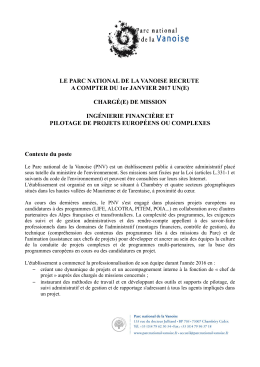 Fiche de poste () - Parc national de la Vanoise