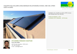 chauffe eau solaire (cesi) marque eklor mod&egrave;le eksol one 300 litres