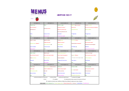 Menus Janvier 2017