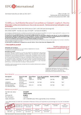 10.00% pa Multi Barrier Reverse Convertible sur Geberit