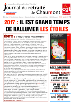 Journal des Retrait&eacute;s 62 - CGT des Retrait&eacute;s de Chaumont