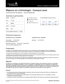 Majeure en criminologie - Campus Laval