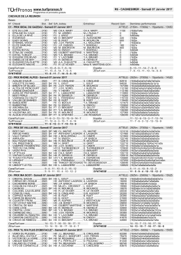 R6 - CAGNES/MER - Samedi 07 Janvier 2017