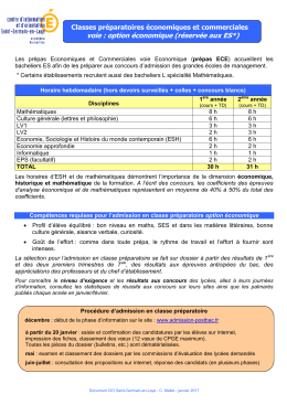 CPGE Eco et commerciales option &eacute;co (pour les ES)
