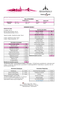 Itinéraires Nordiques Itinéraires Raquettes BULLETIN