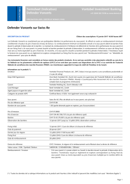 Termsheet (Indication) Vontobel Investment Banking