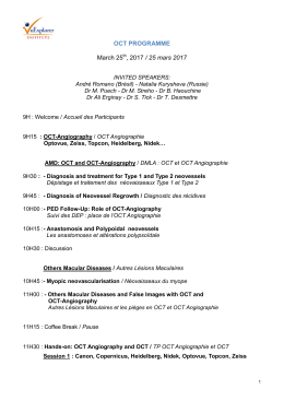OCT PROGRAMME March 25 , 2017 / 25 mars 2017
