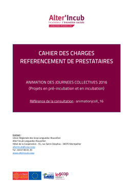 cahier des charges ici - Les Scop de Languedoc Roussillon