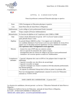 1 poste de suppl&eacute;ant en EPS