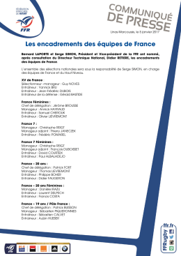 Les encadrements des équipes de France