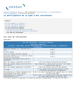 Les taux de cotisations