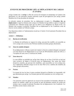 Modalit&eacute;s d`utilisation &agrave; compter du 1er juin 2015