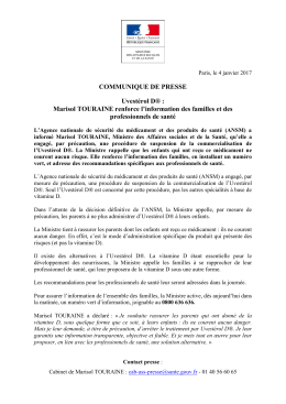 COMMUNIQUE DE PRESSE Uvest&eacute;rol D