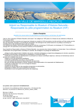 Adjoint au Responsable du Mus&eacute;um d`Histoire Naturelle