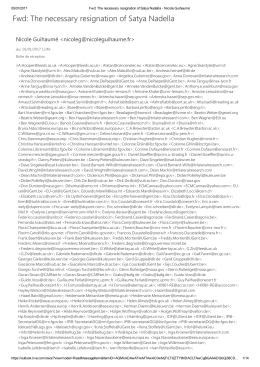 Fwd: The necessary resignation of Satya Nadella