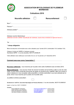 Télécharger le bulletin d`adhésion