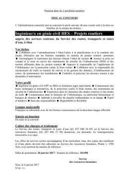 Ingénieur/e en génie civil HES – Projets routiers