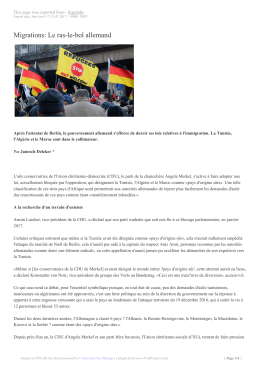 Migrations: Le ras-le-bol allemand