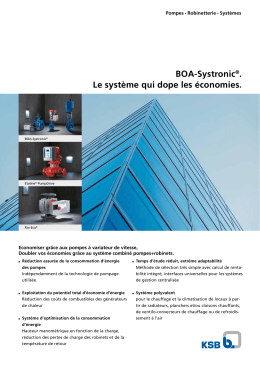 BOA-Systronic&reg;. Le syst&egrave;me qui dope les &eacute;conomies.