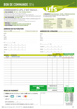 bon de commande 2016 - UFS