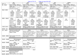 Emploi du temps de l`enseignante de la classe de PS de l`école de