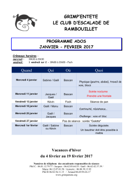 Ados 2017 janvier - L`escalade sur Rambouillet