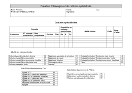 Déclaration de cultures et élevages spécialisés