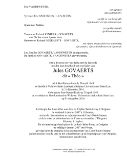 GOVAERTS Jules - Ottignies