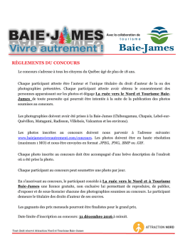 règlements du concours - Baie James vivre autrement