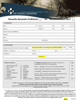 Nouvelle demande d`adh&eacute;sion ou Renouvellement 2017