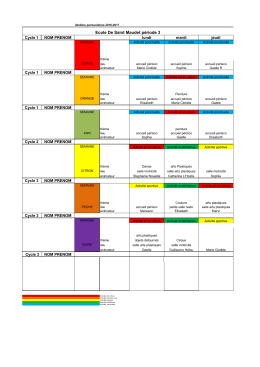 Organisation activités périscolaires 3eme période