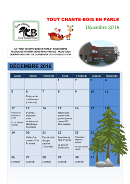 D&eacute;cembre 2016 D&Eacute;CEMBRE 2016 - Bureau virtuel de la CSSMI