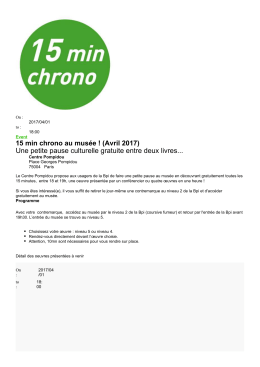 15 min chrono au mus&eacute;e ! (Avril 2017)