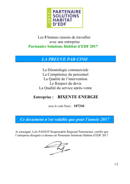 LA PREUVE PAR CINQ Ce document n`est valable que