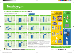 Calendrier de collecte 2017 Calendrier de collecte