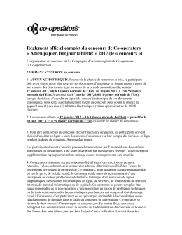 R&egrave;glement officiel complet du concours de Co - The Co