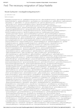 Fwd: The necessary resignation of Satya Nadella