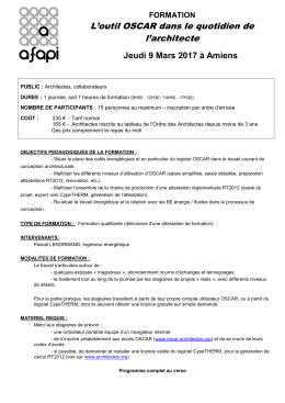 Formation - Ordre des architectes