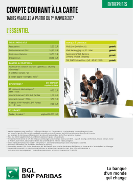fiche tarifaire - BGL BNP Paribas